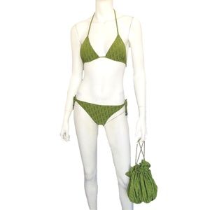 Christian Dior John Galliano Vintage Oblique Monogram Bikini